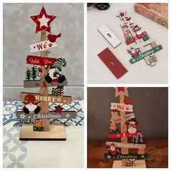 Árvore De Natal De Madeira Desktop Ornamento, Placa De Sinal De Papai Noel, Decoração De Natal Para Casa, Presente De Ano Novo, Feliz Natal, 2025 na internet