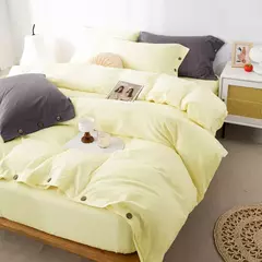 Imagem do Conjunto de edredão duplo, Conjunto de cama de algodão torção sólida, Quilt Cover King Size, 100% Algodão, 220x240, 3Pcs