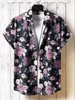 Camisa de praia de manga curta masculina, estampada flores 3D, tops respiráveis, festa ao ar livre, verão, novo, S-5XL, 2022 - comprar online