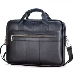 Imagem do Bolsas casuais de couro genuíno para homens, sacos para laptop, sacos masculinos de viagem de negócios, bolsa de ombro masculina