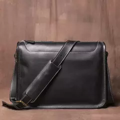 Lukir-saco de ombro do couro do cavalo louco do vintage para homens, saco de ombro simples e ocasional para o ipad 12.9 inch - Wolf Magazine