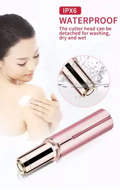 Aparador de sobrancelha elétrico portátil para mulheres, mini depilador, batom, remoção de pêlos faciais, ferramenta indolor