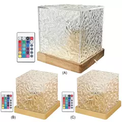 Imagem do Projetor de ondulação de água rotativo dinâmico, luz noturna, 16 cores, lâmpada de cristal de chama para sala de estar, estudo, quarto, rotação dinâmica
