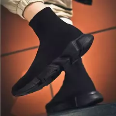 Solas maciças Sapatos Meia Espadrille Botas de Inverno Para Homens Sapatilhas de Qualidade Superior Mens Marca Famosa Men's Sports Boots Preto Tênis - loja online
