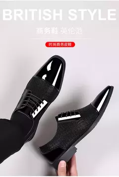 Tendência clássico masculino vestido sapatos para homens oxfords sapatos de couro patente rendas até formal couro preto festa de casamento shoes2023