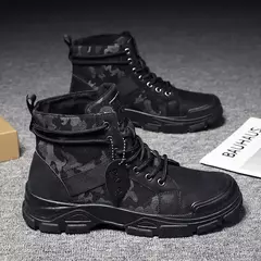 Botas de deserto masculinas de cano alto, botas casuais masculinas, sapatos de treino masculinos confortáveis, tendência estilo britânico, moda ao ar livre, 2024 - loja online
