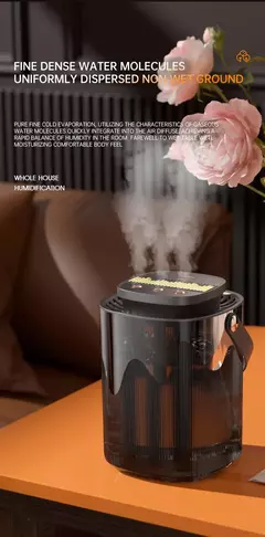 Umidificador Doméstico Criativo, Atomizador de Grande Capacidade, Três Jatos, USB, Silencioso, Desktop, Quarto, Dormitório, Escritório, Luz Noturna, 3L, Novo - comprar online
