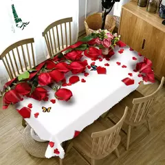 Red Rose Flower Plant Padrão Impermeável Toalha De Mesa Pano Casa Festa Decoração De Casamento Mesa Retangular Cobertura Mantel Mesa - Wolf Magazine