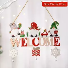 Papai Noel enfeites de madeira pendurados, decorações de Natal para porta de casa, pingentes de árvores, feliz natal, ano novo, 2022, gnome na internet