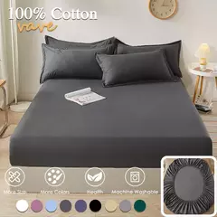 100% algodão cabido folha de cama com faixa elástica cor sólida anti-deslizamento ajustável colchão capa para cama única dupla rei rainha - loja online