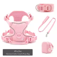 Imagem do Coleira de cachorro personalizada, arnês para cães gravado, leve, veludo, designer, coleira e coleira, conjunto acolchoado, totalmente ajustável