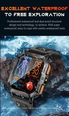 Imagem do Lige relógio inteligente ao ar livre para homens e mulheres saúde 2.01 ''tela hd 430mah bateria lanterna led à prova dwaterproof água esportes smartwatches