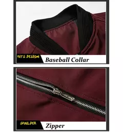 Jaqueta bomber leve masculina, casaco com zíper e bolsos, corta-vento esportivo, roupas casuais, primavera, outono - comprar online