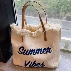 Bolsas de lona grandes para mulheres, bolsa de praia, sacolas de compras, bolsa de ombro axilar feminina, bolsas casuais de alça superior - comprar online