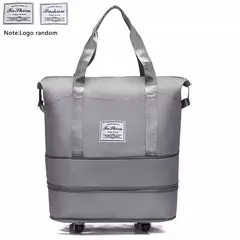 Mala de viagem dobrável para mulheres, separação seca e úmida, bolsa de bagagem leve, bolsa de ombro manual, bolsa de ioga e fitness com rodas - Wolf Magazine