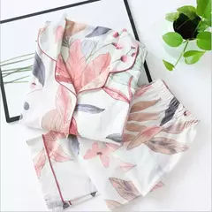 Imagem do Pijama de manga comprida para senhoras, pijamas, pijamas femininos, 100% viscose, plus size, 3XL, novo para primavera e verão