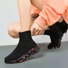 Solas maciças Sapatos Meia Espadrille Botas de Inverno Para Homens Sapatilhas de Qualidade Superior Mens Marca Famosa Men's Sports Boots Preto Tênis - loja online