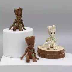 5-6cm árvore homem groot guardiões da galáxia marvel vingadores anime mini brinquedos figura de ação sentado groot crianças brinquedos presentes - loja online