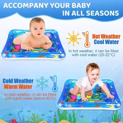 Imagem do Tapete de jogo sensorial de água engrossado tapete de água inflável para gato e cão pet playmat com peixe mar oceano tema brinquedo sensorial água