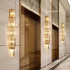 Imagem do Benda luxo lobby do hotel grande lâmpada de parede cristal para clube hall villa sala estar escritório banquete luminárias interiores