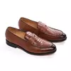Felix Chu-mocassins de couro genuíno masculino, padrão de cobra pontiagudos, s