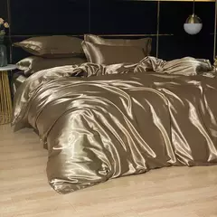 Conjunto De Cama De Luxo Com Capa De Edredão, 100% Seda, Duplo King e Queen Size, Conjuntos De Roupa De Cama, Kit De Capa De Cama, 4PCs - Wolf Magazine
