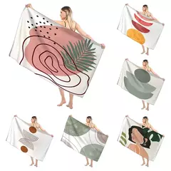 Casa Toalhas De Banho Para O Corpo, Secagem Rápida, Toalha De Praia De Microfibra, Grande Toalha Esportiva, Linhas De Morandi e Flores, Banheiro - loja online