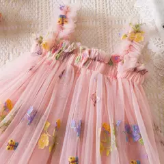 Vestido Borboleta 3D para Bebé Menina, Roupa Infantil, Festa de Aniversário, Vestidos Luxuosos Elegantes, Roupas Doce Verão, Novo, 1-5Y
