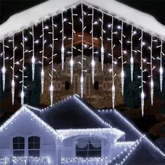 LED Cortina Icicle String Lights, Guirlanda de Natal, Fairy Light, Droop 0.4-0.6m, Natal, Jardim, Rua, Exterior, Iluminação Decorativa na internet