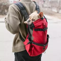 Mochila para cachorro de viagem ao ar livre, mochila média para cães pequenos, respirável, caminhada, buldogue francês, acessórios, suprimentos para animais de estimação - Wolf Magazine