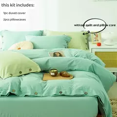 Conjunto de edredão duplo, Conjunto de cama de algodão torção sólida, Quilt Cover King Size, 100% Algodão, 220x240, 3Pcs