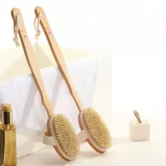 Escova Corporal De Chuveiro De Cabo Longo Destacável De Madeira, Massagem De Banho, Esfoliante De Corpo Traseiro, Lavagem Do Banheiro, Ferramentas De Banho, 1Pc
