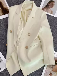 Casaco feminino elegante de terno esportivo, blazer casual, moda coreana, jaqueta de luxo, monocromática roupas femininas, primavera, outono - Wolf Magazine