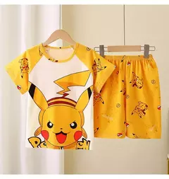 Imagem do Novo verão crianças pijamas conjunto de 2 peças roupas de ar condicionado para meninos meninas bebê manga curta roupas para casa na moda