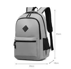 Mochila de carregamento USB impermeável para homens, sacos traseiros do escritório do negócio, mochila para laptop casual, mochilas escolares masculinas, 15,6";;VERDADEIRO;;"CINZA