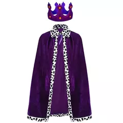 Adulto crianças capa rei príncipe cosplay traje coroa xale pai-filho atividade festa desempenho traje manto de halloween na internet