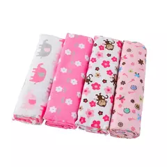 Cobertor de fraldas de flanela supermacio do bebê, Envoltório recém-nascido, 100% algodão, Swaddle impressão, 76x76cm, 4Pc Pack na internet
