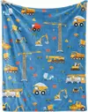 Baby Boy Escavadeira Flanela Cobertor, Cobertor de construção infantil, Cobertor para camas