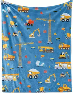 Baby Boy Escavadeira Flanela Cobertor, Cobertor de construção infantil, Cobertor para camas