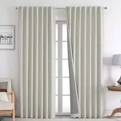 Cortina de teto alto para sala de estar, linho falso, monocromático, 100% apagão, quarto, 350m Altura