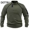 Jaqueta tática de lã masculina, zíperes quentes, casaco à prova de vento, moletom térmico, roupas ao ar livre, pulôver de caminhada