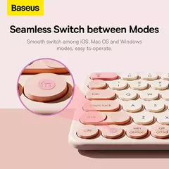 Baseus-Teclado silencioso sem fio para iPad, Bluetooth 5.0, 3.0, 2.4G, USB, EN 84 Keycaps, Tablet, Laptop, Computador, Mulheres - Wolf Magazine