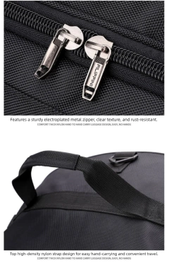 Bolsa de lona com rodas para serviço pesado, dobrável, resistente à água, bagagem com alça de ombro ajustável e bolsos para viagens, academia - loja online