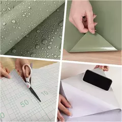 Papel de parede autoadesivo impermeável do PVC, preto grosso, puro, removível, papel matte do contato, parede, bancada, armário, prateleira - Wolf Magazine