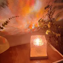 Projetor de ondulação de água rotativo dinâmico, luz noturna, 16 cores, lâmpada de cristal de chama para sala de estar, estudo, quarto, rotação dinâmica - Wolf Magazine