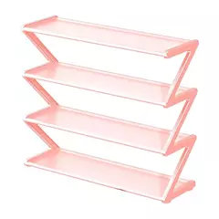 Rack de armazenamento de sapatos simples de 4 camadas, economiza espaço, resistente, organizador de sapatos para quarto, piso, rack de armazenamento, organizador - Wolf Magazine