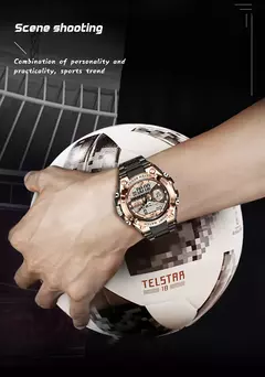 LIGE-Relógio Militar Impermeável Masculino, Digital 50m, Relógio de Pulso, LED, Quartzo, Relógio, Esporte, Masculino, Relógios Grandes