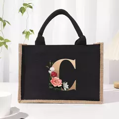 Bolsa de lona preta de linho, Saco Commuter Interior impermeável, Saco de armazenamento de grande capacidade