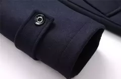 Inverno masculino casacos de lã moda engrossar meados de comprimento trench sólido turn down collar quente outerwear negócios casual lã casaco masculino - comprar online
