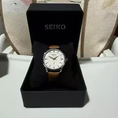 Seiko relógio masculino com mostrador requintado, movimento de quartzo, mostrador criativo de quatro agulhas, alta qualidade, confortável, couro fino, multifuncional